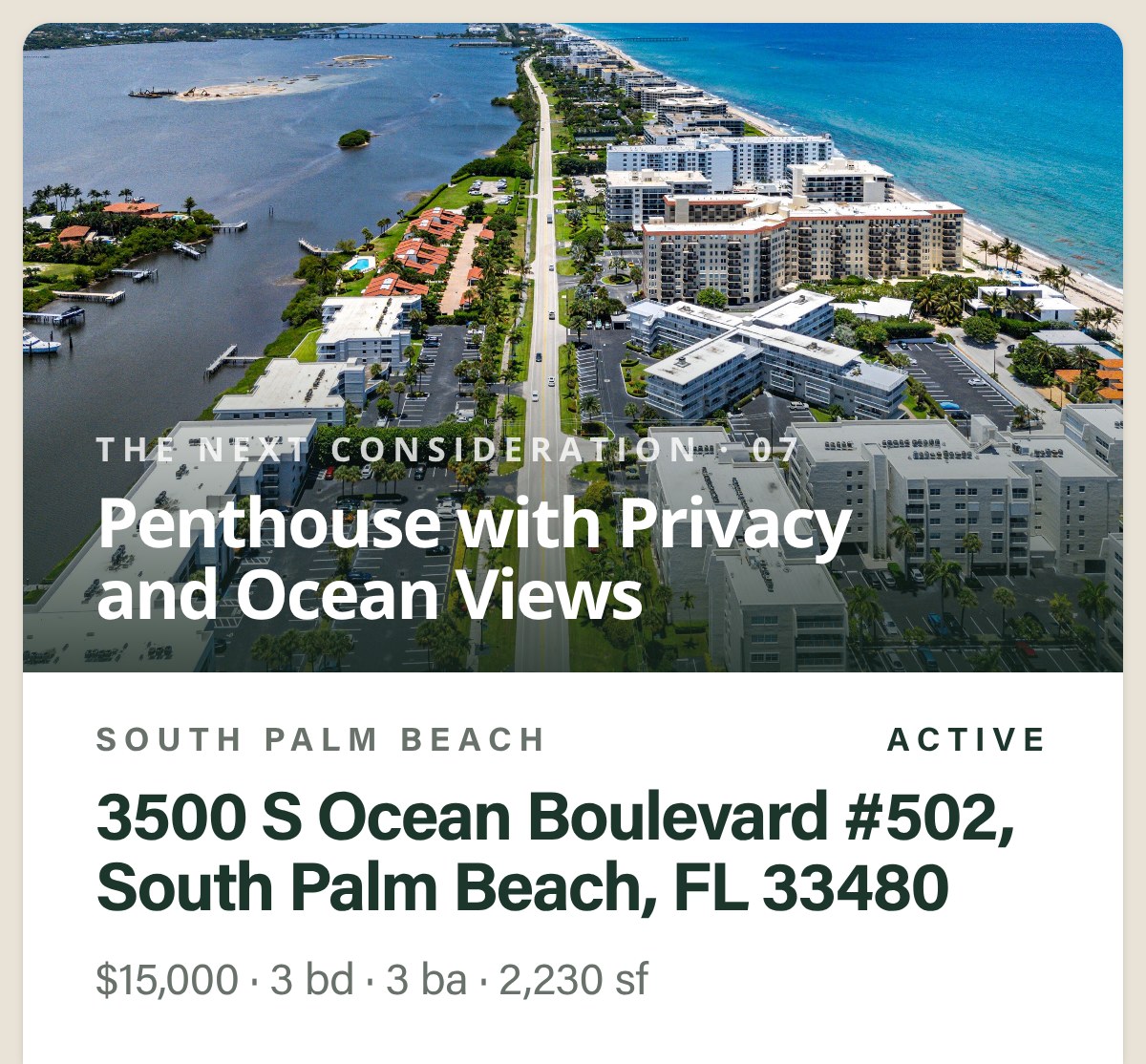 3500 S Ocean Boulevard #502, South Palm Beach, FL 33480